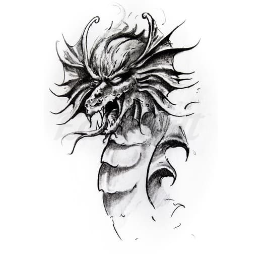 Dark Lord Dragon - Temporary Tattoo