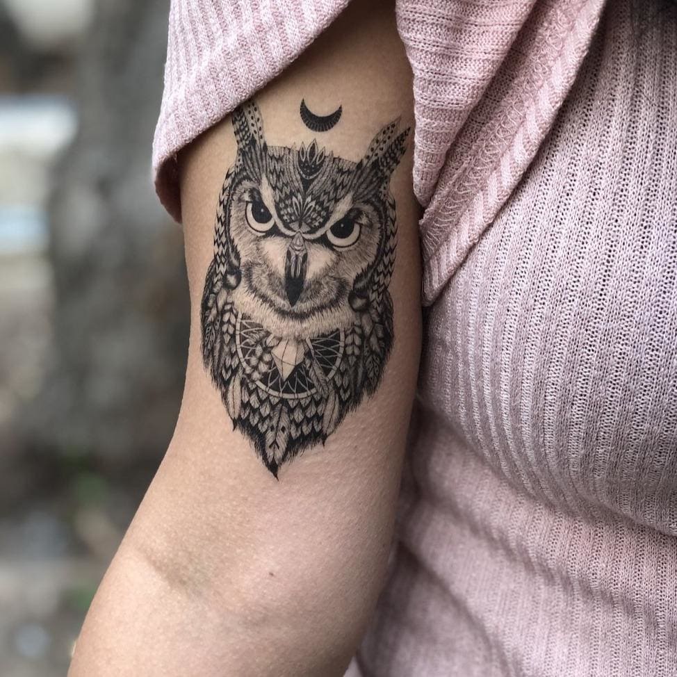 Eagle Owl - Temporary Tattoo