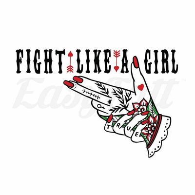Fight Like a Girl - By Eastern Cloud - Temporary Tattoo