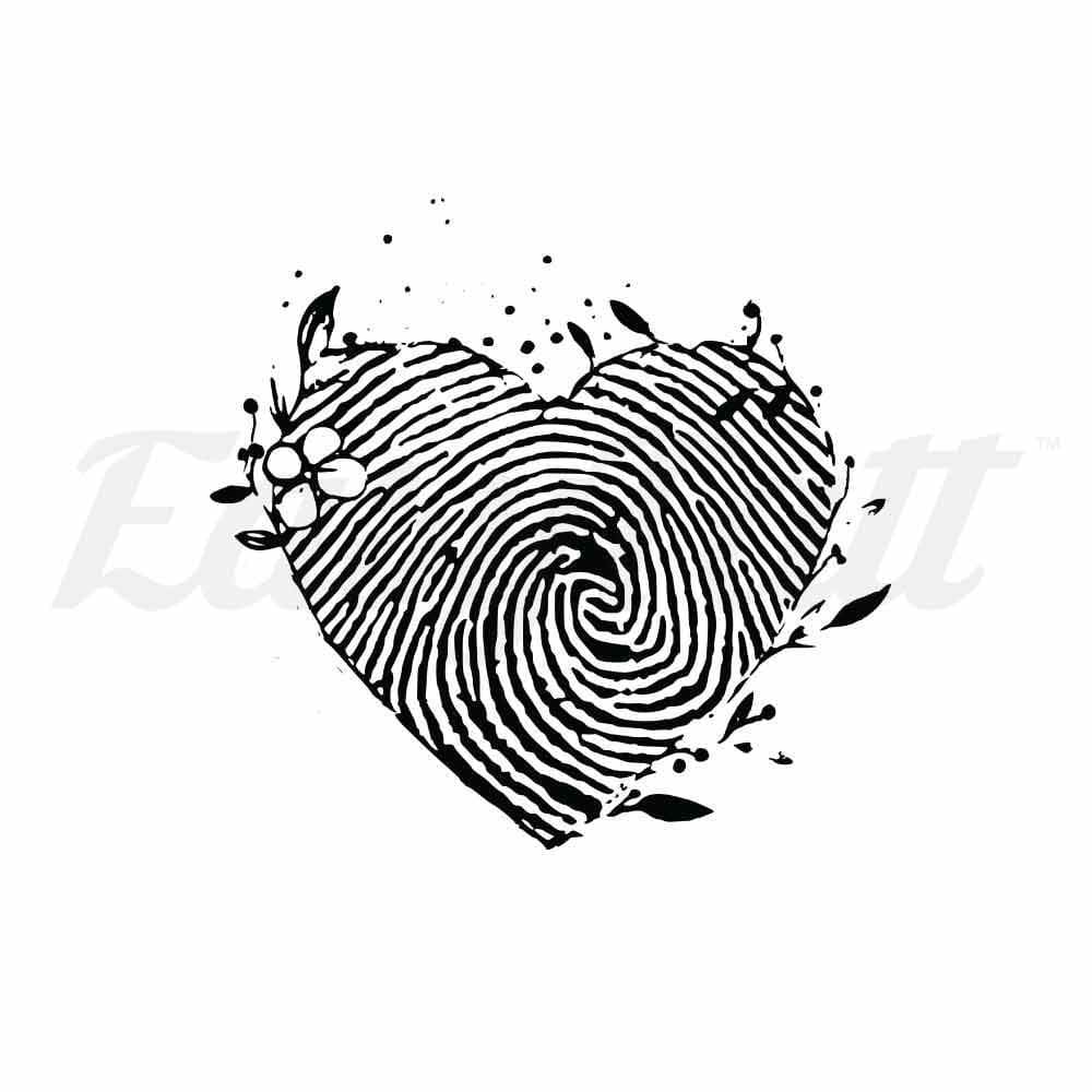 Fingerprint Heart - By Jen - Temporary Tattoo