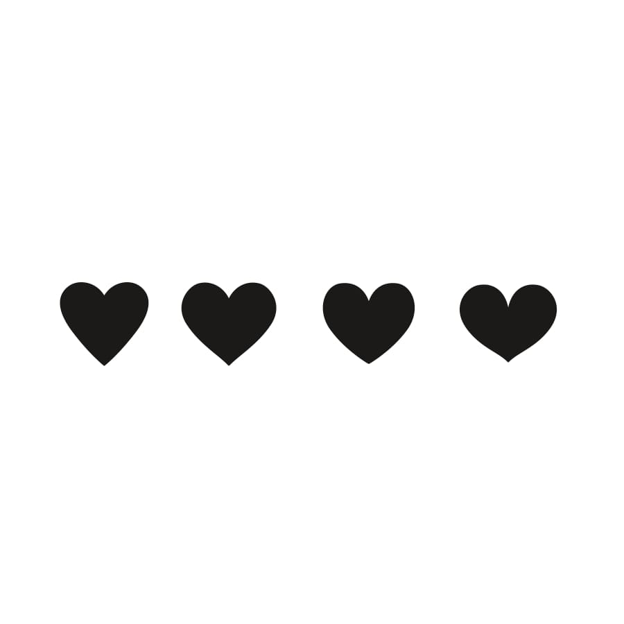 Four Hearts - Temporary Tattoo