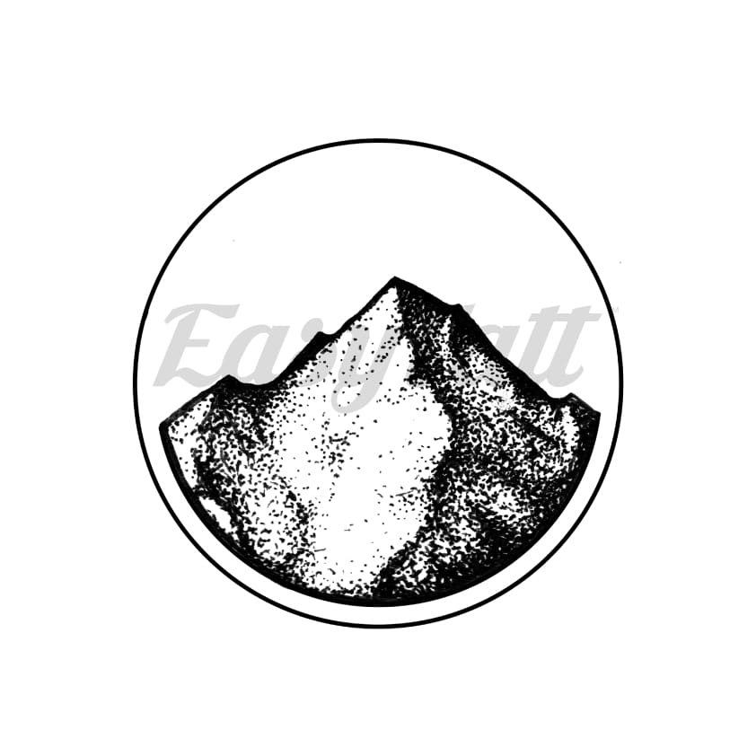 Mountain Inside Circle - By Will Finch - Temporary Tattoo