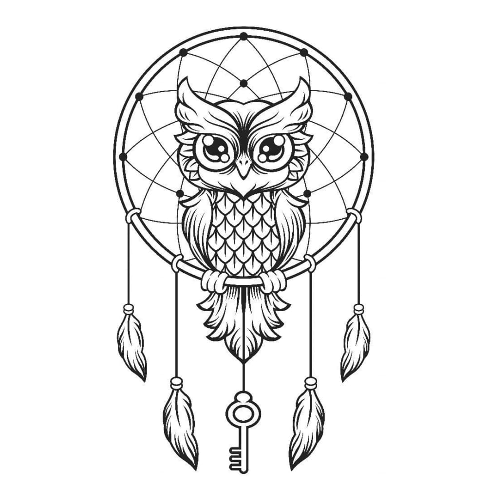 Owl Dreamcatcher - Temporary Tattoo
