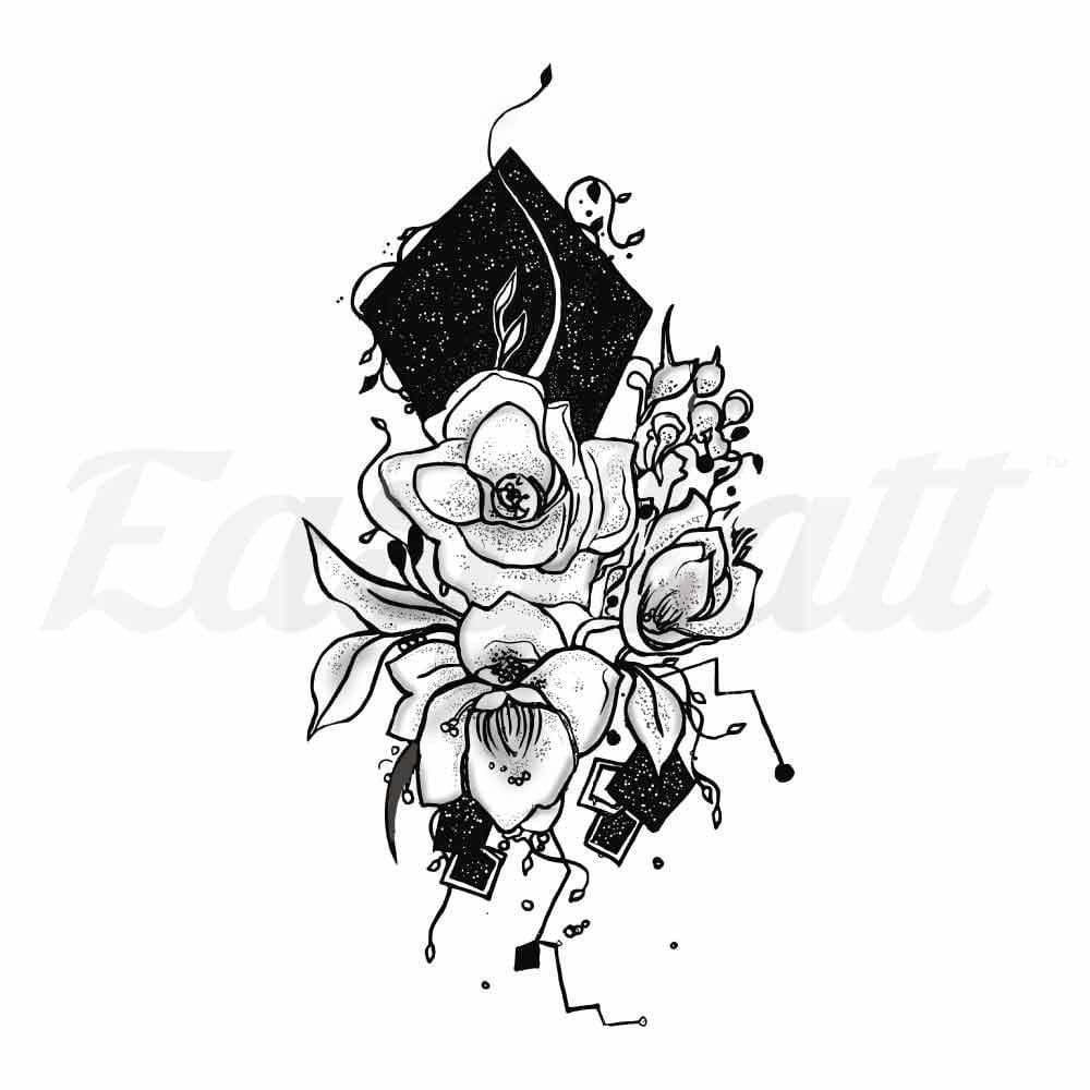 Roses Abstract - By Jen - Temporary Tattoo