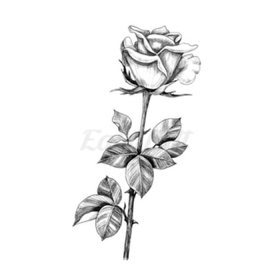 Single Stemmed Rose - Temporary Tattoo