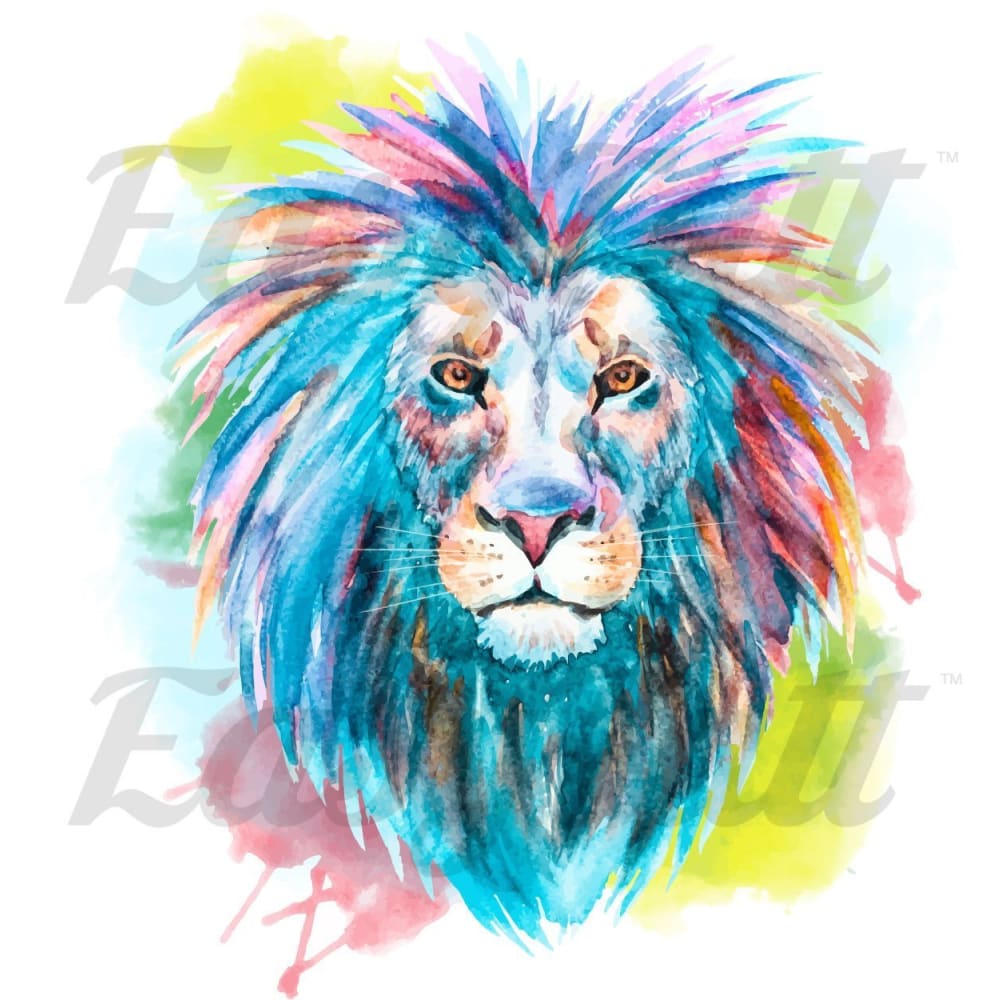 Watercolour Lion - Temporary Tattoo